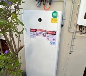 Installed Alpha battery on wall.