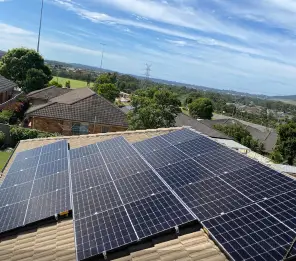 Solar panels installed on a roof